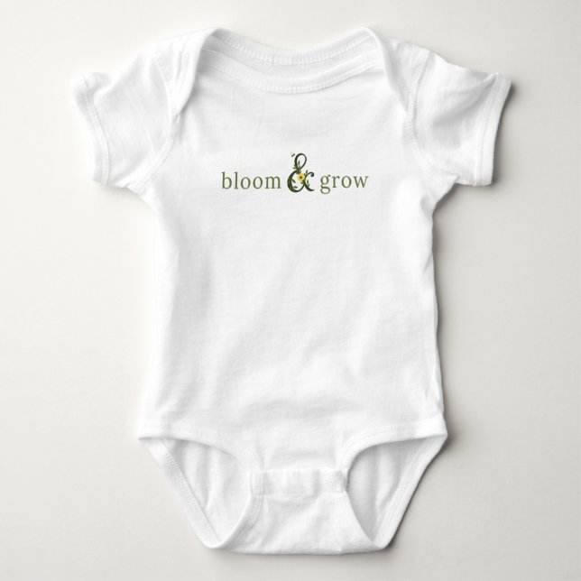 Bloom & Grow nature farmhouse baby outfit T Shirt (Framsida)