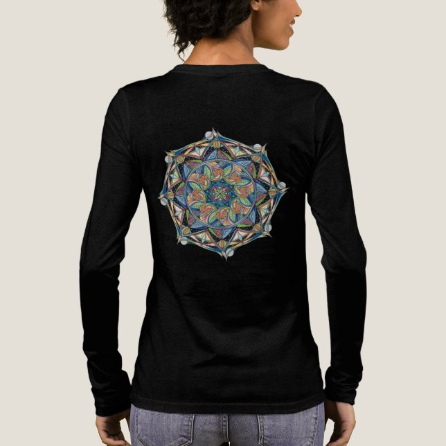 Bloom i Kärlek Mandala T Shirt (Baksida)