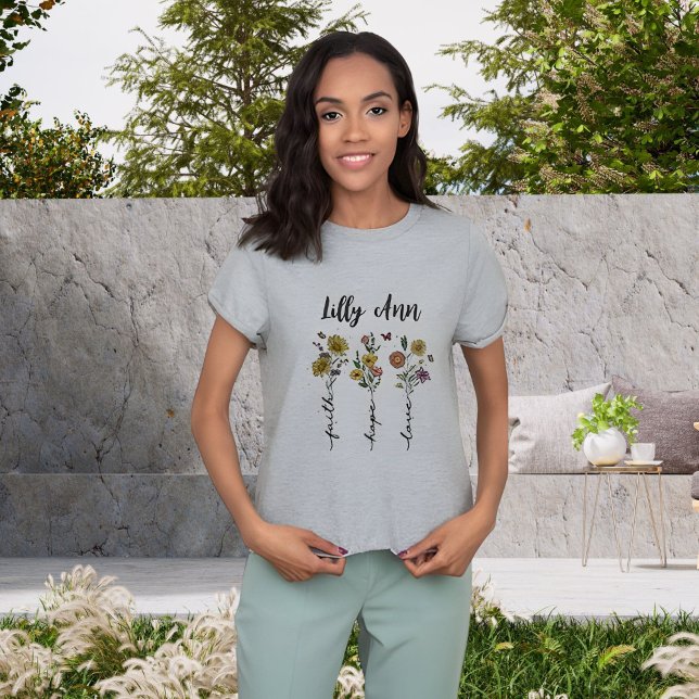 Bloom in Faith - Kvinnors solrosdesign T Shirt (Skapare uppladdad)