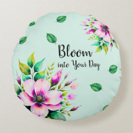 Bloom in i din dagars runda fyllning rund kudde