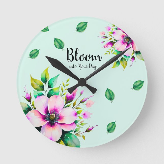 Bloom in på din dag rund klocka (Framsida)