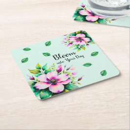 Bloom in på din dag underlägg papper kvadrat