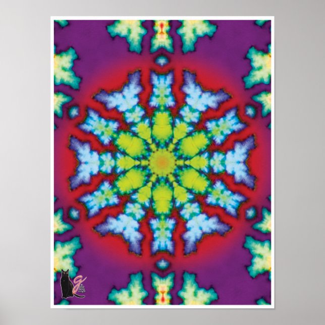 Bloom Kinetic Collage Kaleidoscope Poster (Framsidan)
