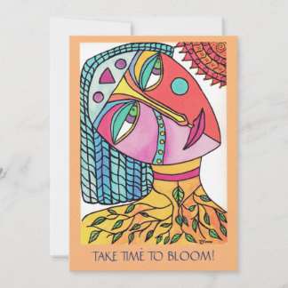 "Bloom" Kvinnor i sprit Flat Card Tack Kort