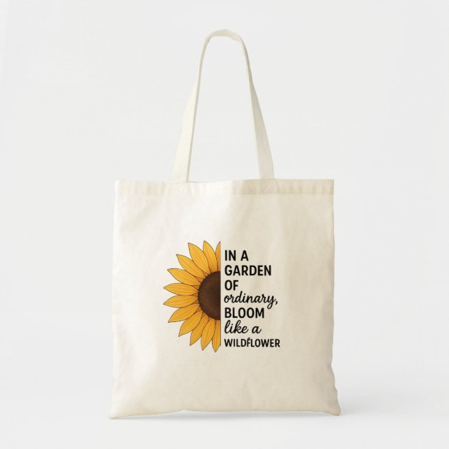 Bloom Like a Wildflower Tote Bag Tygkasse (Framsidan)