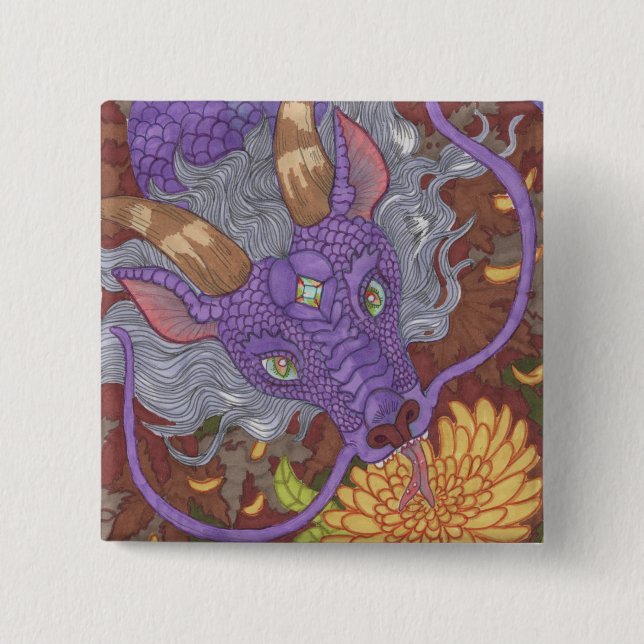 Bloom Lila Dragon Knapp (Framsida)