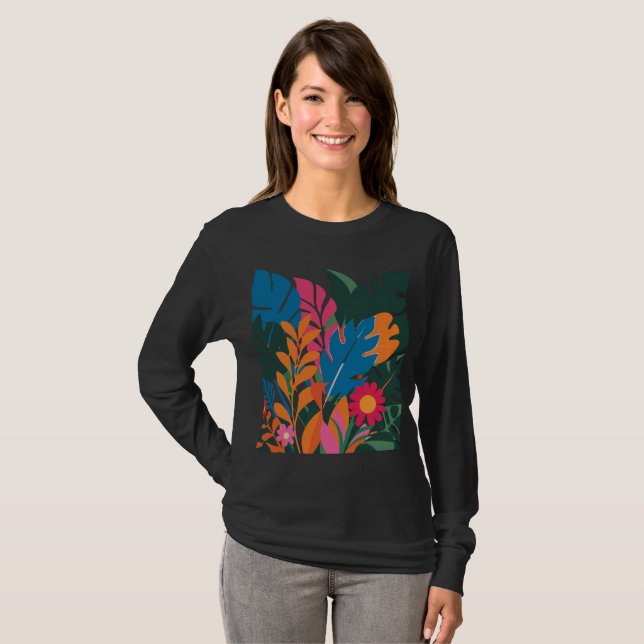 Bloom med branta färgerT-Shirt T Shirt (Hel framsida)