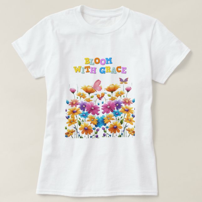 Bloom med Grace Blommigt T-Shirt (Design framsida)