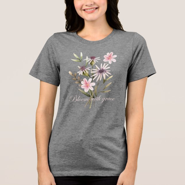 Bloom med Grace-Blommigt T Shirt (Framsida)