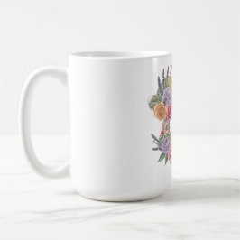Bloom med Grace Elegant Blommigt Woman Silhouette Kaffemugg