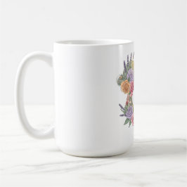 Bloom med Grace Elegant Blommigt Woman Silhouette Kaffemugg