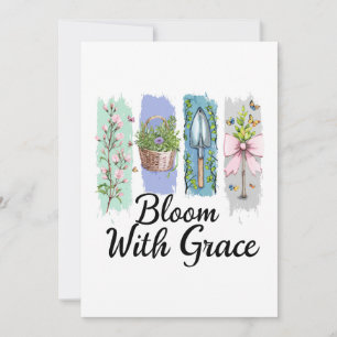 Bloom med Grace Garden Blommigt Art Inbjudningar