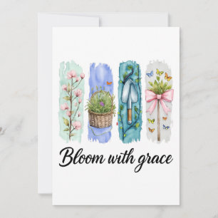 Bloom med Grace Garden Blommigt Art Inbjudningar