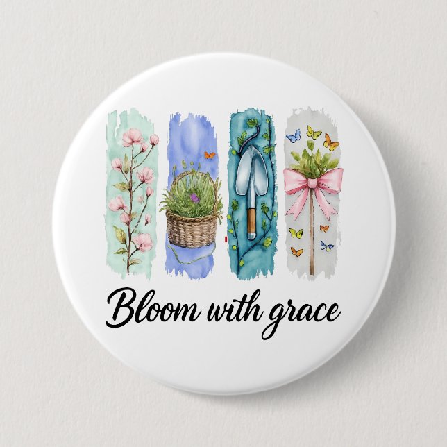Bloom med Grace Garden Blommigt Art Knapp (Framsida)