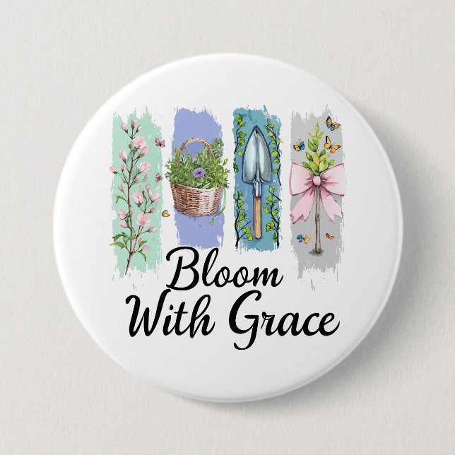Bloom med Grace Garden Blommigt Art Knapp (Framsida)