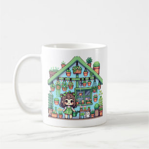 Bloom med Grace   Kawaii Girl with Plants Kaffemugg