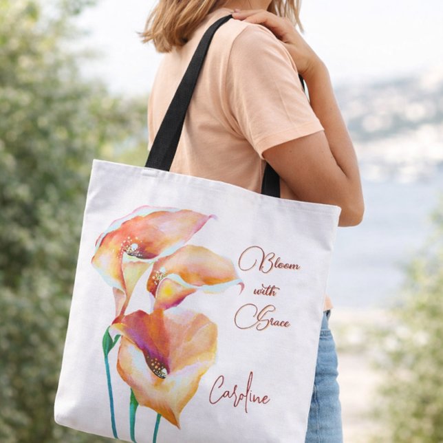 Bloom med Grace Pastel Fluid Färg Tote Bag Tygkasse (Skapare uppladdad)