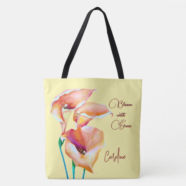 Bloom med Grace Pastel Fluid Färg Tote Bag Tygkasse (Framsida)