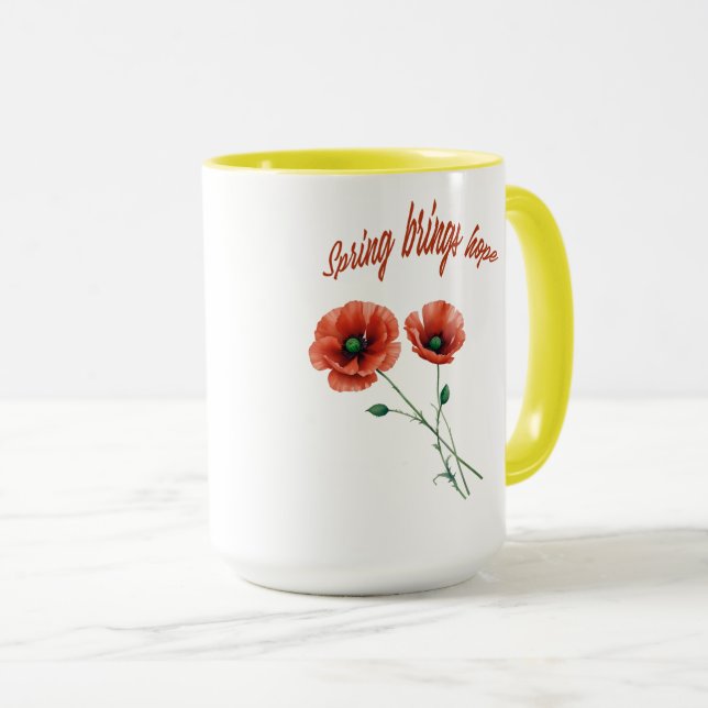 "Bloom med Hope - Vår Flower Mugg" Mugg (Framsida höger)