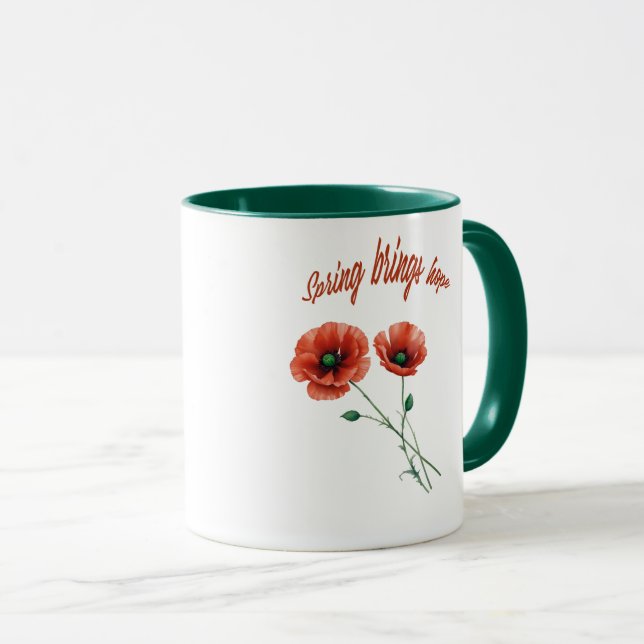 "Bloom med Hope - Vår Flower Mugg" Mugg (Framsida höger)