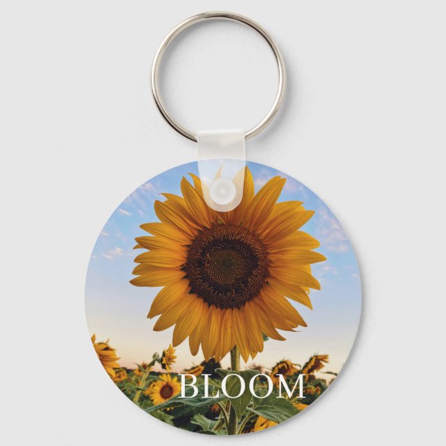 Bloom med Joy - Uppmjukande solros Nyckelring (Framsida)