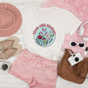 Bloom med Kindness Vintage Wildblommart Art T Shirt