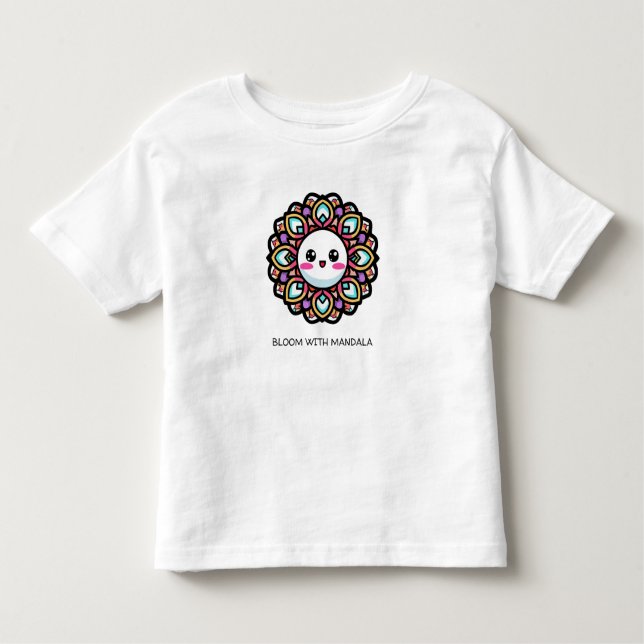 Bloom med Mandala Flower Design T Shirt (Framsida)