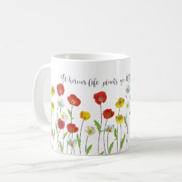 Bloom med nådig poppy-blommor kaffemugg