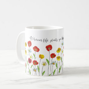 Bloom med nådig poppy-blommor kaffemugg
