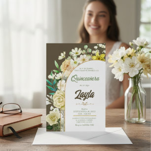 Bloom med skönhet: Blommigt för Gult av Elegant Inbjudningar