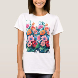 Bloom med Stil - vacker Blommigt T Shirt