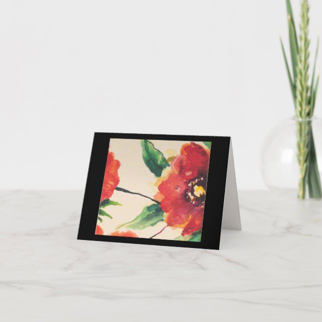 Bloom Notecard med Poppy på framsidan Kort (Framsida)