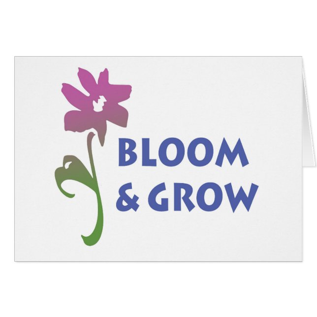 Bloom och Grow Hälsningskort (Framsidan Horizontal)