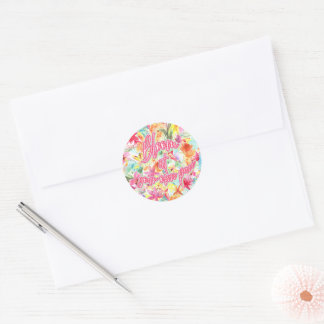 Bloom på egen hand - inspirationsetikett runt klistermärke