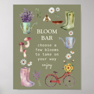 Bloom Pub Garden Baby Shower-skylt Poster