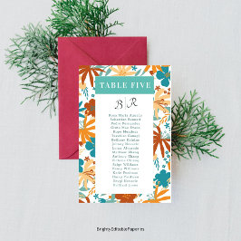 Bloom Retro Abstrakt Färgämne Wildblomma Bord nr