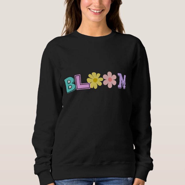 Bloom Retro Pastell Blommig Bebis Bodysuit T Shirt (Framsida)