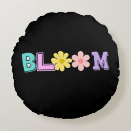 Bloom Retro Pastell Blommig Rund Kudd Kudde