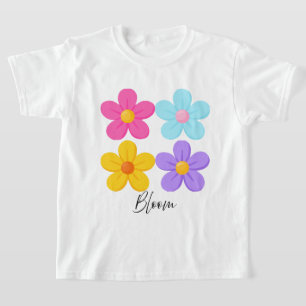 Bloom Retro Söt Blommig Grafisk T-Shirt