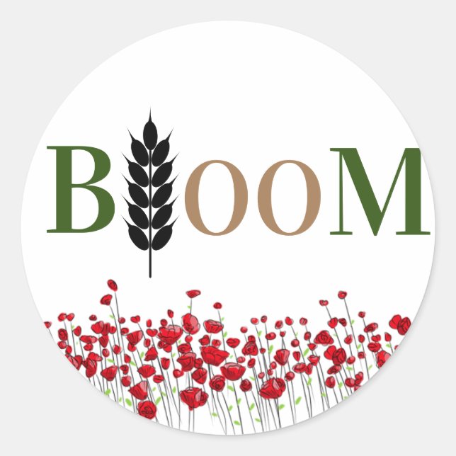 Bloom Runt Klistermärke (Framsida)