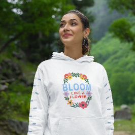 Bloom som en blommande Blommigt typografi T Shirt