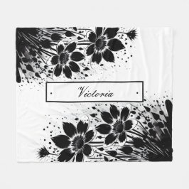 Bloom som har plundrats i bläck fleecefilt