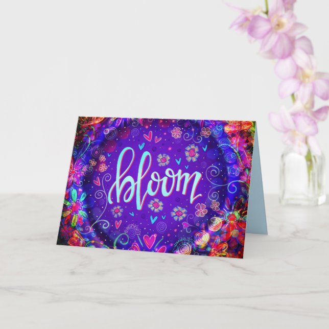 Bloom Söt Lila One ORD Blommigt Card Kort (Orkide)