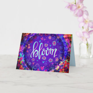 Bloom Söt Lila One ORD Blommigt Card Kort