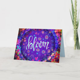 Bloom Söt Lila One ORD Blommigt Card Kort