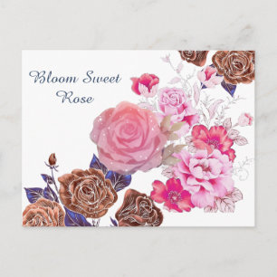 Bloom Sweet Ro vycard Vykort