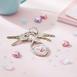 Bloom Twisted Heart Silverfärgad Nyckelring