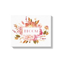 Bloom Typography | Elegant Rosa Blommigt Bouquet