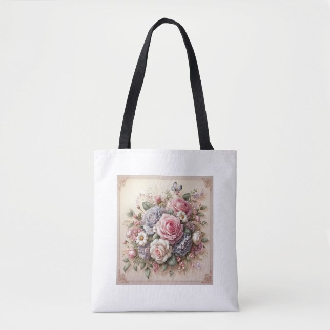 Bloom vart du än går: Blommigt Design Totala Bag Tygkasse (Framsida)