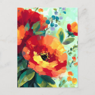 Bloom Vibrant Blommigt Garden Helg Vykort